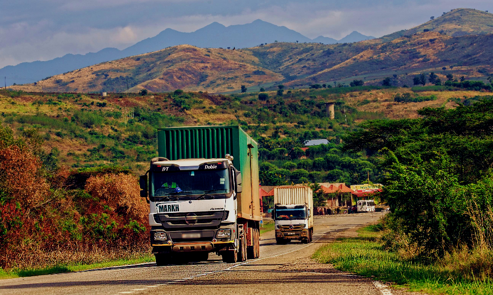 Cargo trucks transporting goods. Courtesy Photo.